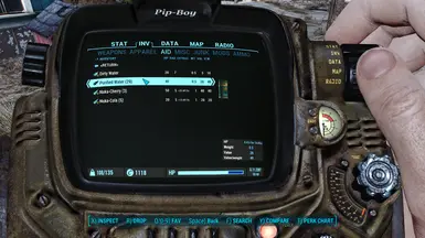 Purified Water in PipBoy menu