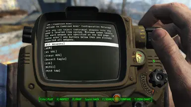 Combined Arms - Weapon Injection Holotape Menu