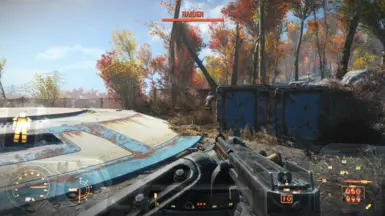 An enemy fearing power armor (Scrambling)