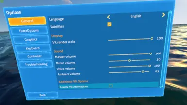 Enable VR Animations Option