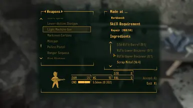 a small sample of the weapon recipes