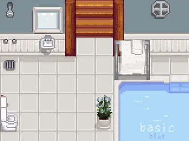 basic blue bathroom