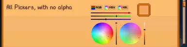 An option showing multiple color picker styles simultaneously