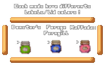 Each mod have is own label/lid color!