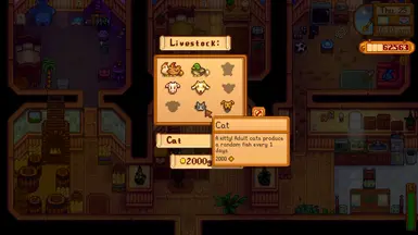 Cats are purchasable from Marnie's Ranch.