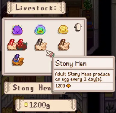 Hen Hens are purchasable at Marnie's Ranch.