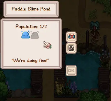 Puddle and Fire Slimes are fishable and can live in a Slime Pond.