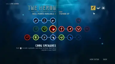 New minimalistic skill tree icons with color variations. Heron