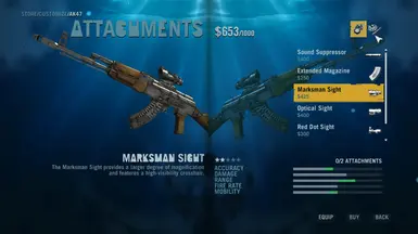 More attachments for all weapons, higher tier weapons have 3 slots and lower tier have 2