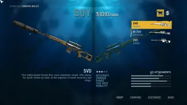 Long weapons such as SVD now zooms out / displays correctly when equipped with suppressor. (No more weird position / angle)