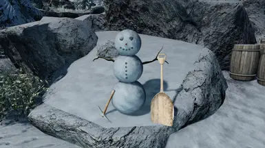 Miner snowman near Dawnstar Quicksilver Mine