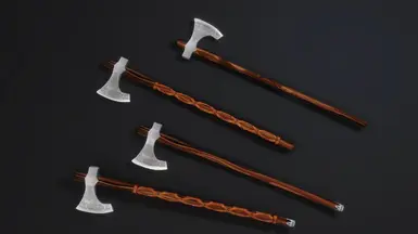 11 - Hakon's Axes - dark oak wood, long shaft