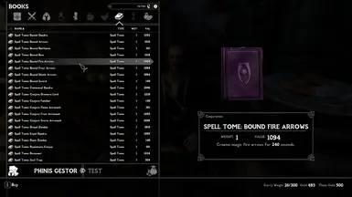 Bound Fire Arrows Spell Tome