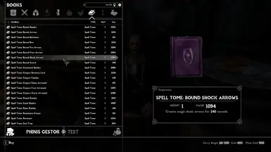 Bound Shock Arrows Spell Tome