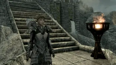 Breton dragonborn in Whiterun with a dragonscale circlet