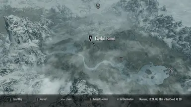 Location between riften in bottom right and the throat of the world in top left