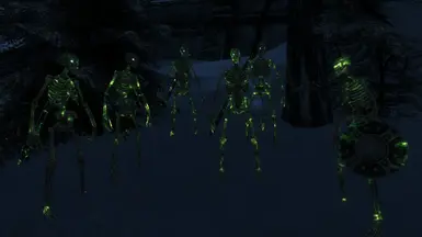 Skeletons reanimated with Undead Thrall spell and Poison Affinity