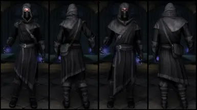 Black Mage Mantled Robes  (Light & Cloth)