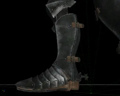 before - ebony boot and gauntlet leather color didn't match the armor's leather and was heavily compressed