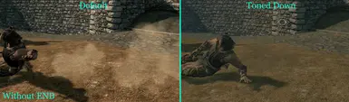 Oldrim No ENB slide dust comparison