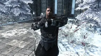 Farkas, looking good, with an Immersive Weapons sword