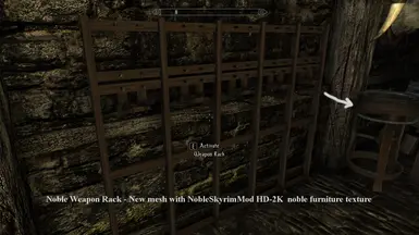 Noble Weapon Rack   New mesh with NobleSkyrimMod HD 2K noble furniture texture