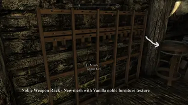 Noble Weapon Rack   New mesh with Vanilla Noble Furniture texture