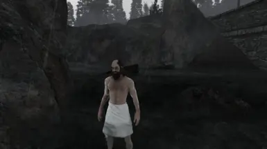 See? He's standing in a river.