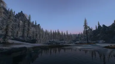 snow region clear dusk