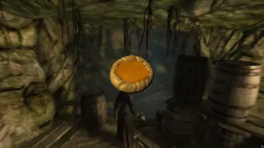 You can eat your pumpkin pie anywhere! Even in dark damp caves you couldn't be bothered to leave before testing the mod.