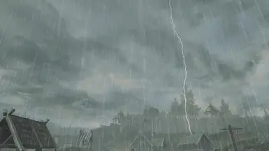 Thunder and rain near Whiterun  4 