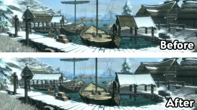 Dawnstar Docks Before and After