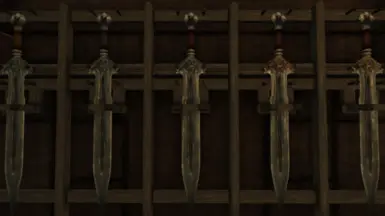 Swords ordered lowest to highest by rank