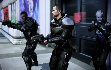 Shepard and her his team with Carnifex Pistol  2 