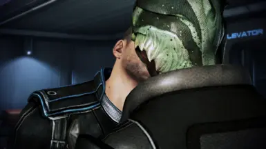 MaleShep and Thane kiss