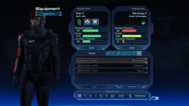 Onyx (N7) Armor Tweak