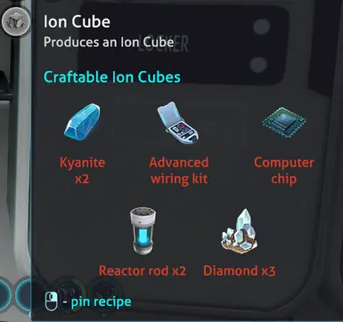 Craftable Ion Cubes