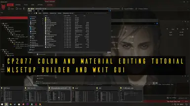 CP 2077 Color and Material Modding Tutorial Mlsetup builder and Wkit GUI