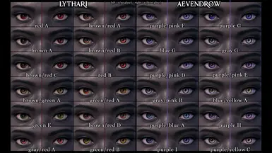 Eye Colors (Lythari/Aevendrow)