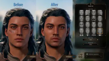 Sinner Cheekbone tattoo replacement (100% opacity)