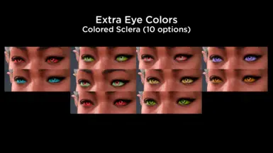 Extra Eye Colors (Colored Sclera - works best with Glow presets)