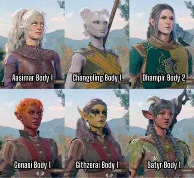 Screenshots of THS hairs on custom races