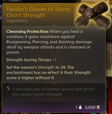 Healer's Gloves of Storm Giant Strength