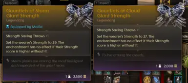 Gauntlets of Storm Giant Strength and Gauntlets of Cloud Giant Strength