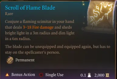 At levels 5 and 11 the summoned flameblade is +1d6 stronger