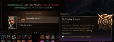 Defensive attack asking for activation after attack