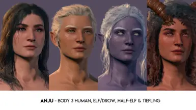 Anju - Body 3 Human, Elf/Drow, Half-Elf, Tiefling