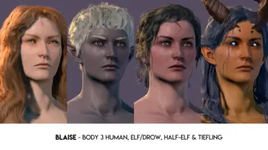 NEW! Blaise - Body 3 Human, Elf/Drow, Half-Elf, Tiefling