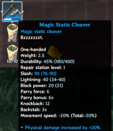 Magic Static Cleaver (EpicLoot mod required)