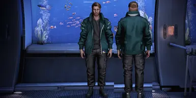 Cyberpunk Jacket with Jeans Cyan